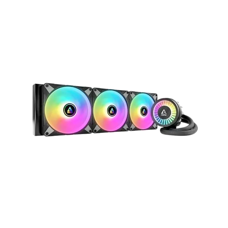 Hệ thống tản nhiệt nước AIO Arctic Liquid Freezer III 420 A-RGB màu đen với quạt lớn và khối bơm.