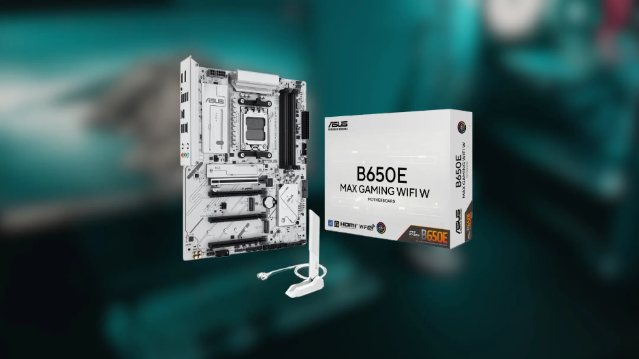 Hình ảnh chi tiết bo mạch chủ ASUS B650E Gaming Wi-Fi tập trung vào các cổng kết nối và khe cắm mở rộng