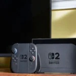 Hình ảnh concept máy chơi game Nintendo Switch 2 cùng bộ điều khiển Joy-Con và mic, minh họa thiết kế và phụ kiện kèm theo