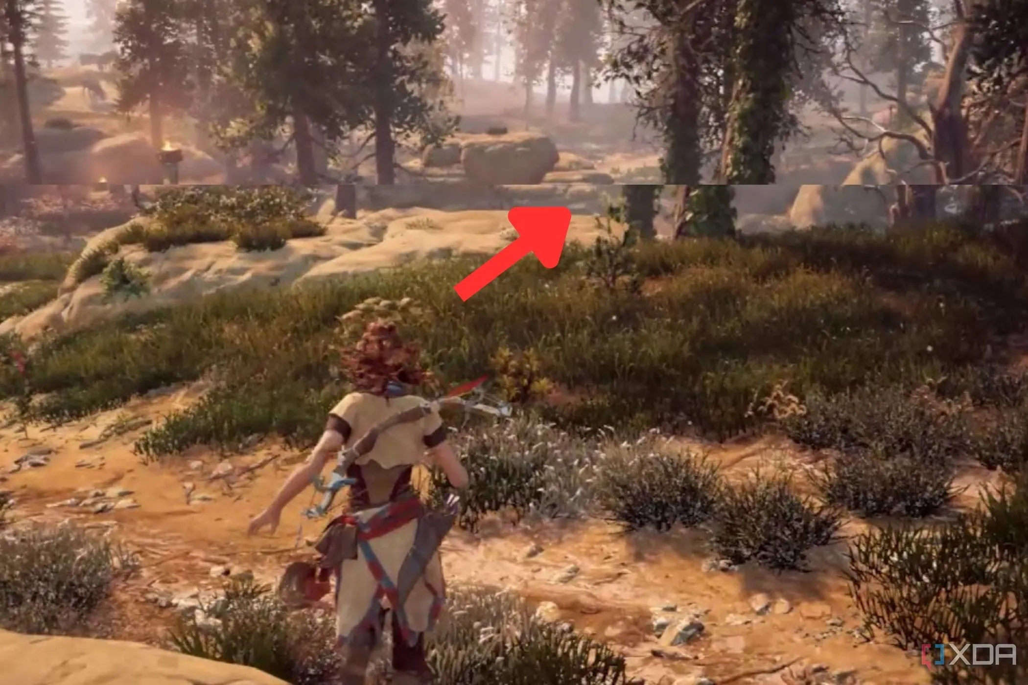 Hình ảnh minh họa hiện tượng xé màn hình trong game Horizon Zero Dawn trên PC