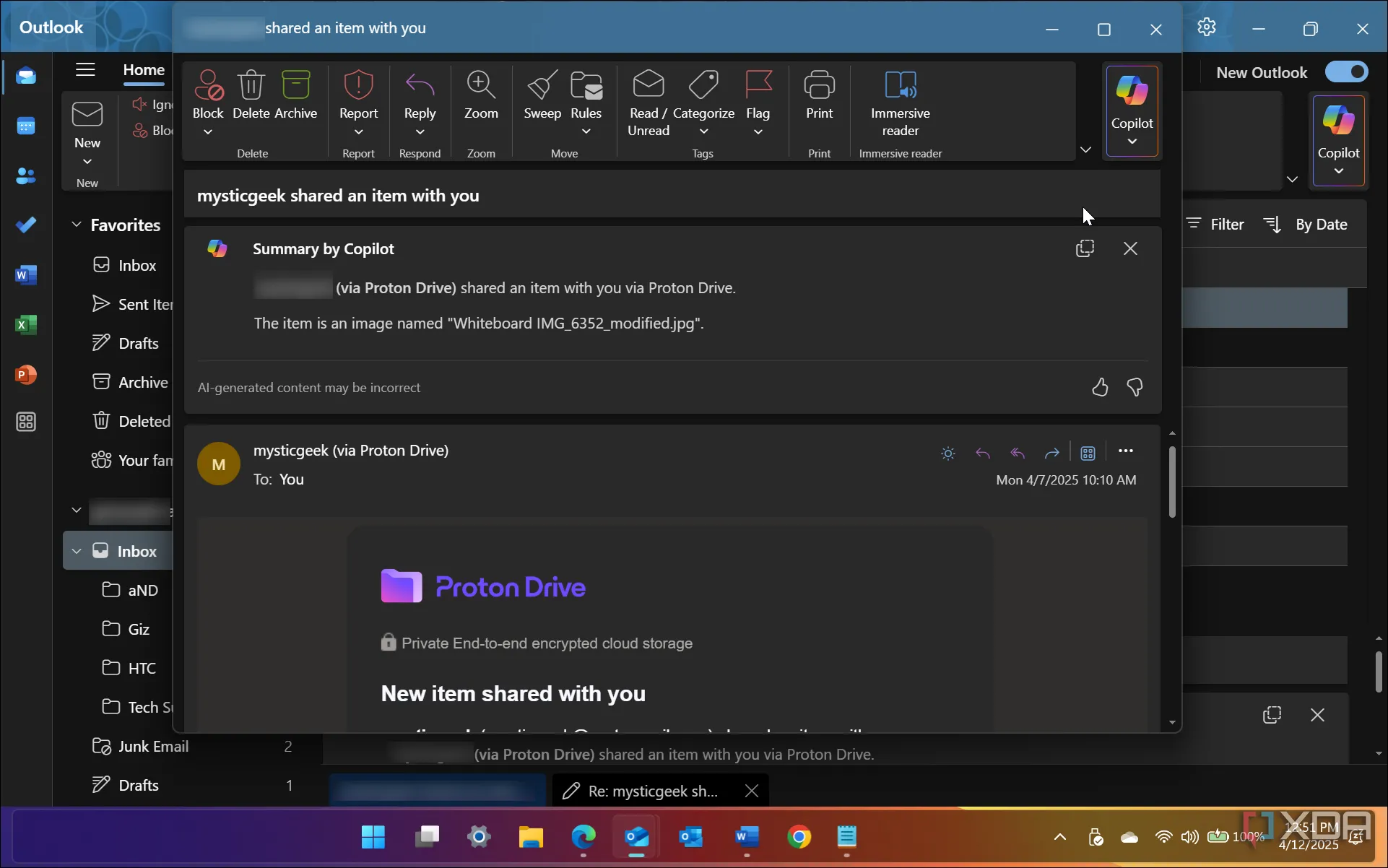 Hình ảnh minh họa tính năng tóm tắt email của Copilot trong Outlook, nhấn mạnh tầm quan trọng của việc kiểm tra kỹ email để tránh lừa đảo phishing.