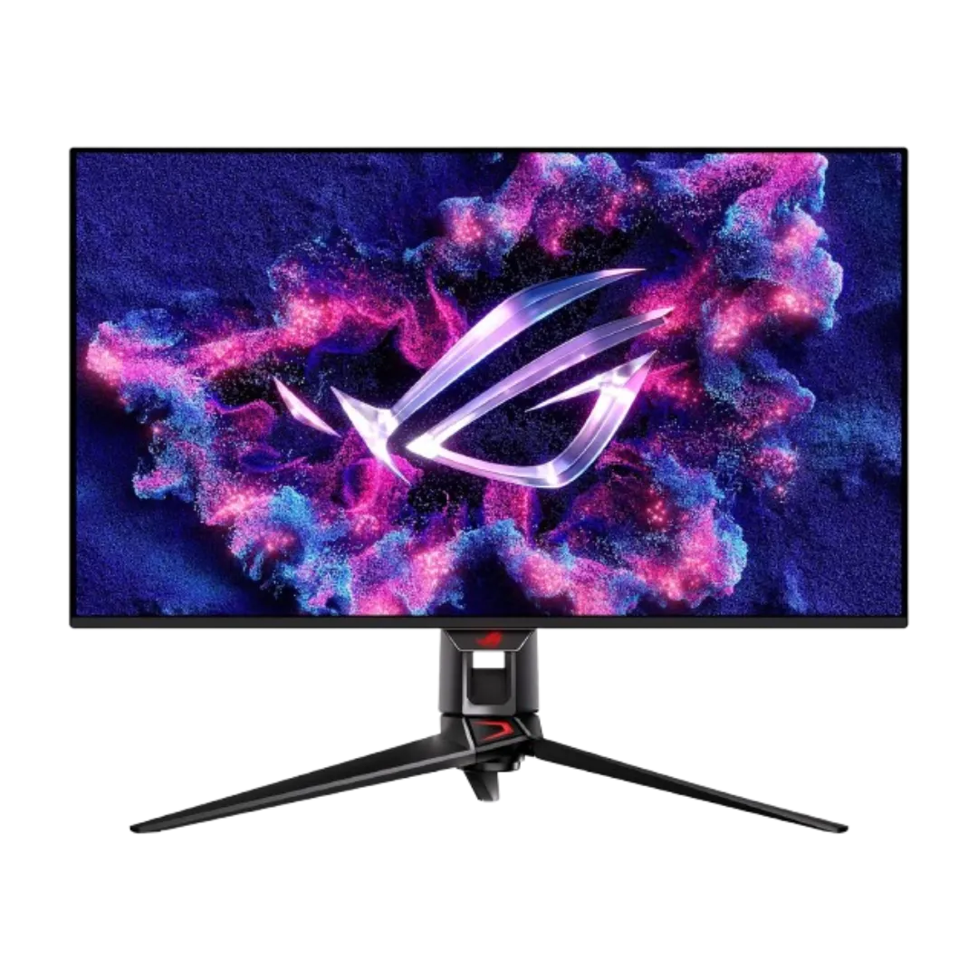 Hình ảnh mô phỏng màn hình ASUS ROG Swift OLED PG32UCDM 32 inch, minh họa thiết kế sang trọng.