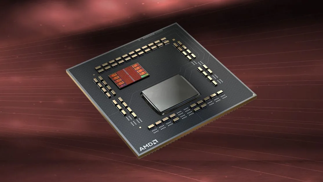 Hình ảnh render kiến trúc chiplet của CPU AMD Ryzen 7 9800X3D chỉ với một Core Complex Die (CCD) và I/O Die