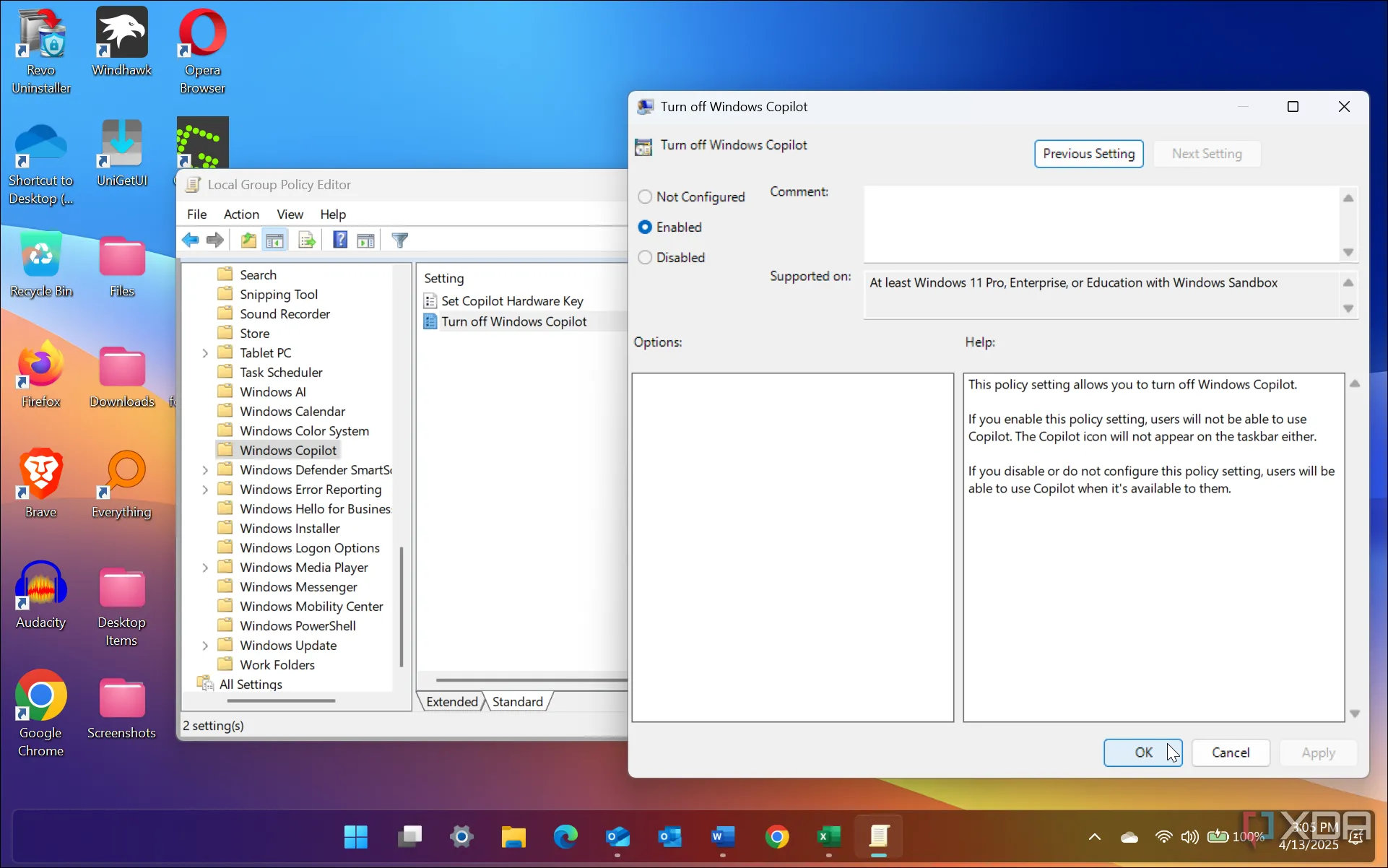 Hướng dẫn vô hiệu hóa Copilot thông qua Group Policy trên Windows 11