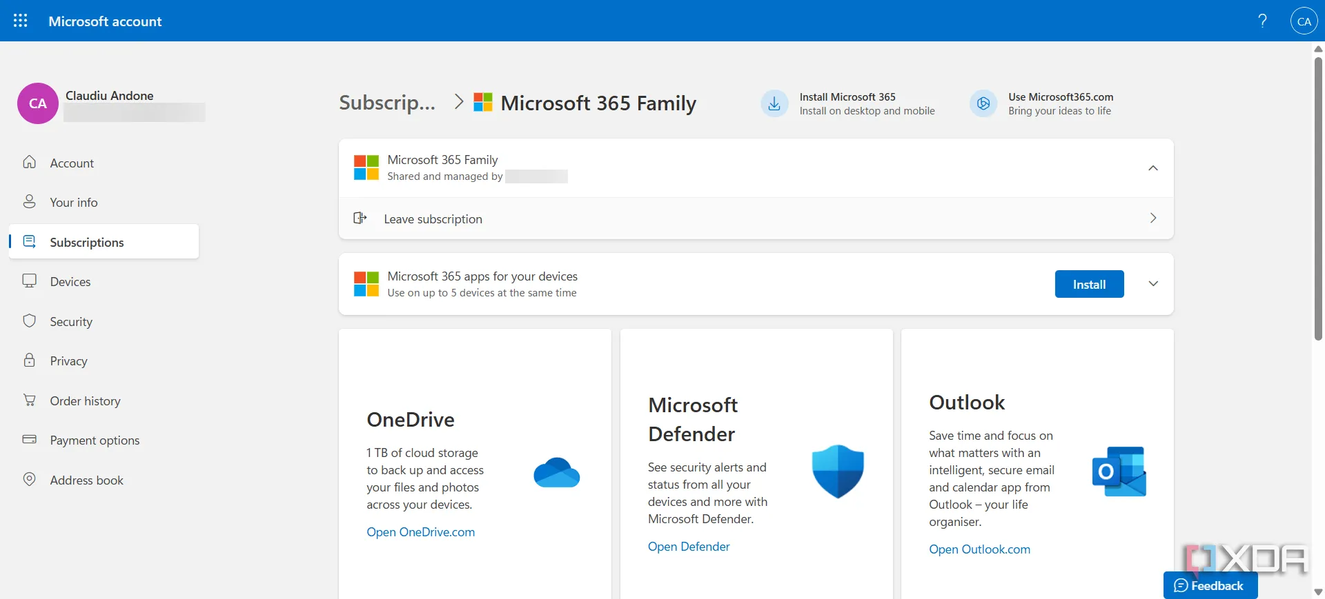 Kiểm tra giấy phép Microsoft 365 trong tài khoản Microsoft