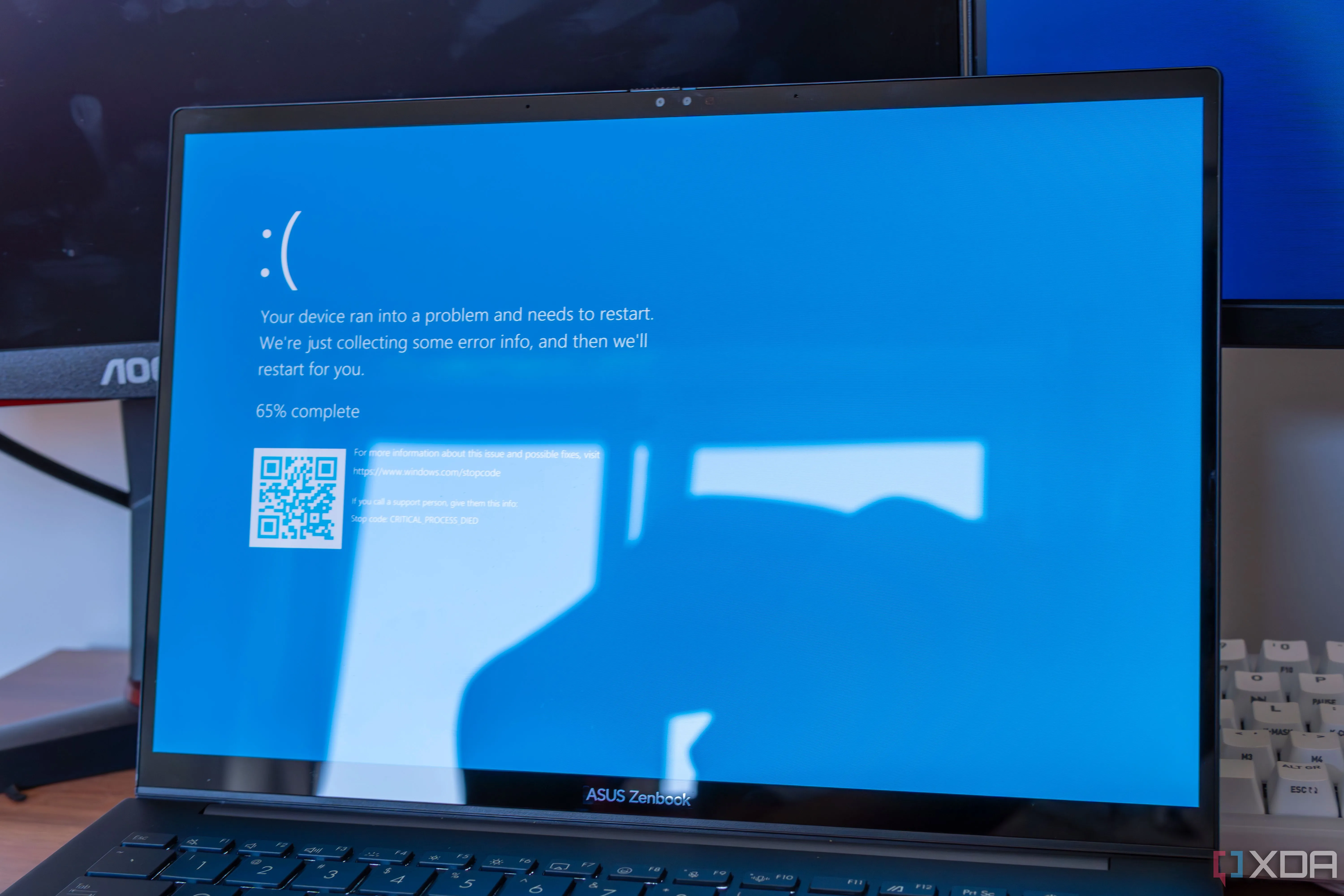 Laptop hiển thị lỗi màn hình xanh chết chóc (BSOD) trên Windows
