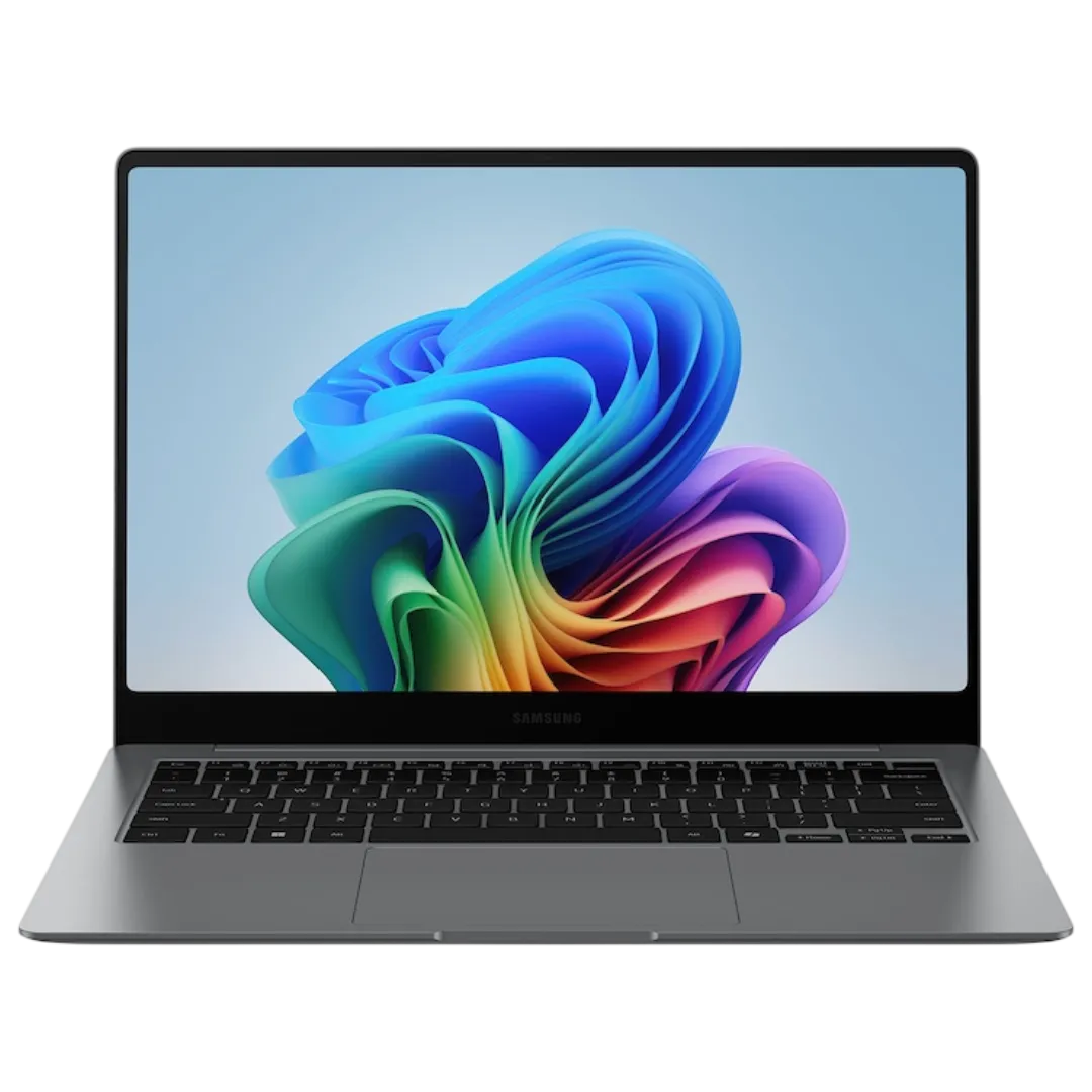 Laptop Samsung Galaxy Book 5 Pro mở, hiển thị màn hình AMOLED rực rỡ và thiết kế mỏng nhẹ
