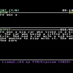 Llama2.c64 tạo truyện thiếu nhi trên màn hình Commodore 64