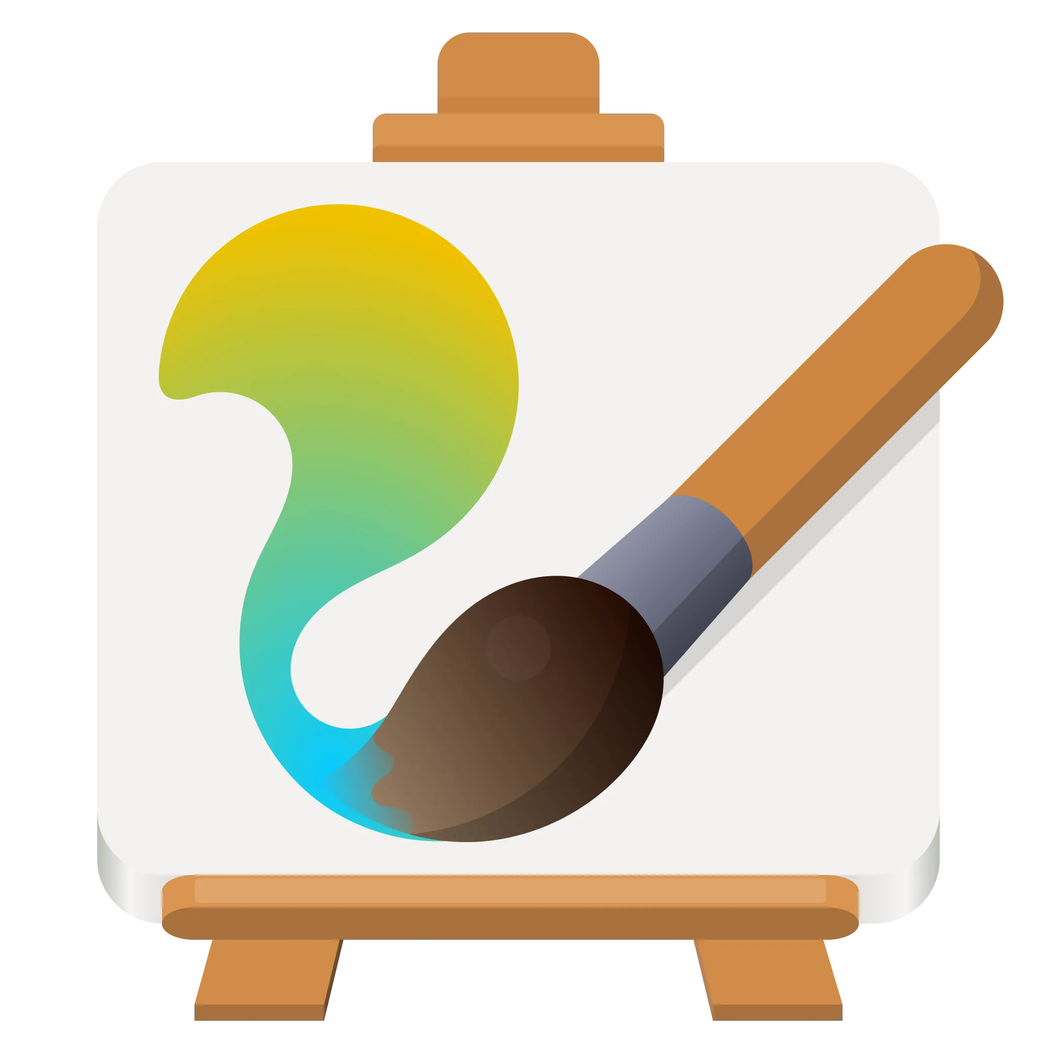 Logo của MyPaint với hình ảnh bàn tay đang vẽ trên một chiếc cọ đơn giản