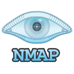Logo Nmap với màu đen và xanh dương, thể hiện khả năng quét mạng và bảo mật.