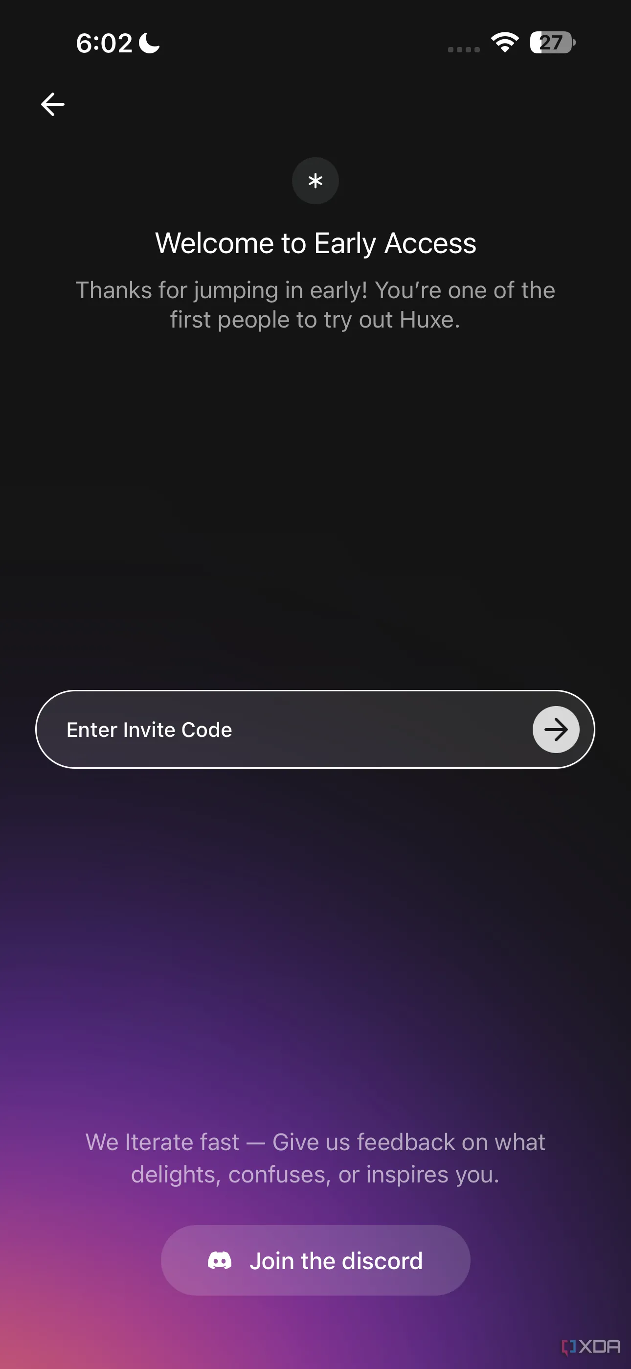 Màn hình chính ứng dụng Huxe trên iOS với tính năng Daily Briefing