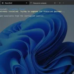 Màn hình Windows Terminal với ba tab đang mở: Windows PowerShell, PowerShell độc lập và Command Prompt, thể hiện khả năng làm việc đa nhiệm.