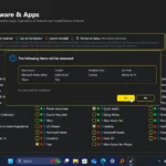 Màn hình Winhance hiển thị các tùy chọn gỡ bỏ tính năng Windows không cần thiết.
