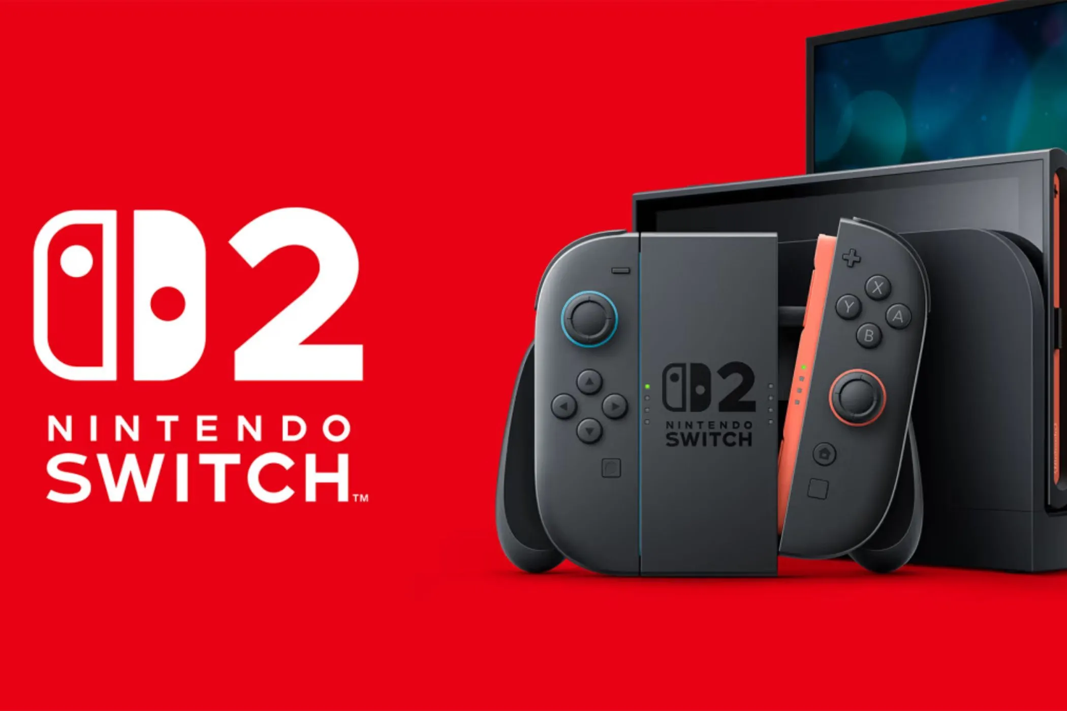 Máy chơi game Nintendo Switch 2 và logo, minh họa cho thông số kỹ thuật và ảnh hưởng thuế quan