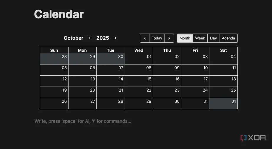 Minh họa việc nhúng lịch Google Calendar vào không gian làm việc của Notion để quản lý sự kiện.