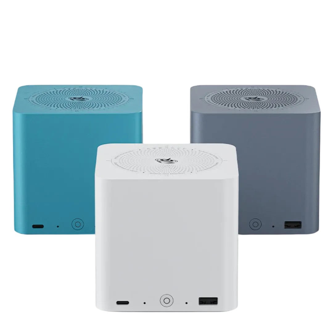 Mini PC Beelink ME mini với 6 khe M.2, các màu trắng, xám, xanh
