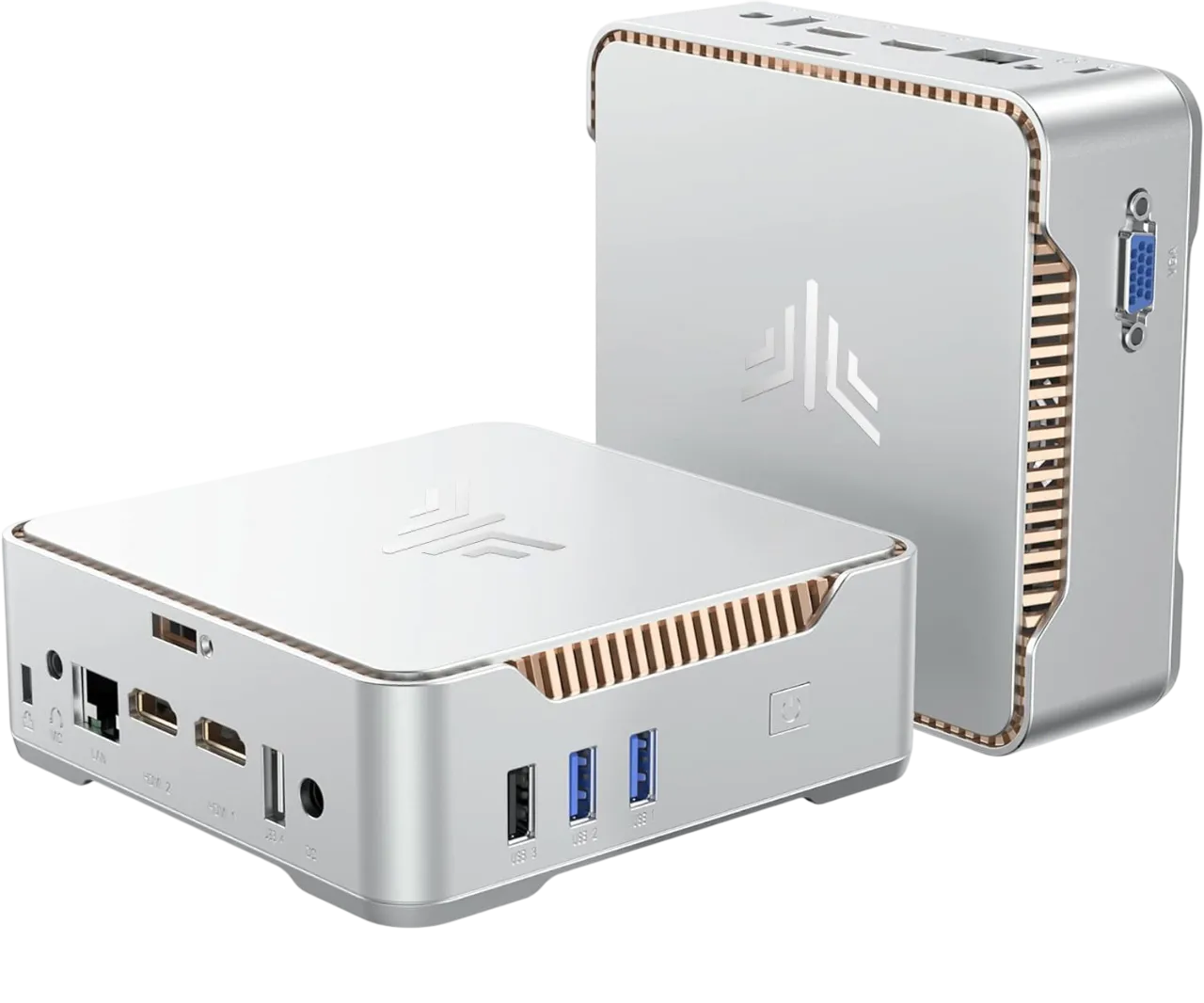 Mini PC Kamrui GK3Plus hiển thị các cổng kết nối và thiết kế nhỏ gọn