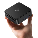 Mini PC KAMRUI với thiết kế nhỏ gọn, hiện đại trên nền trắng