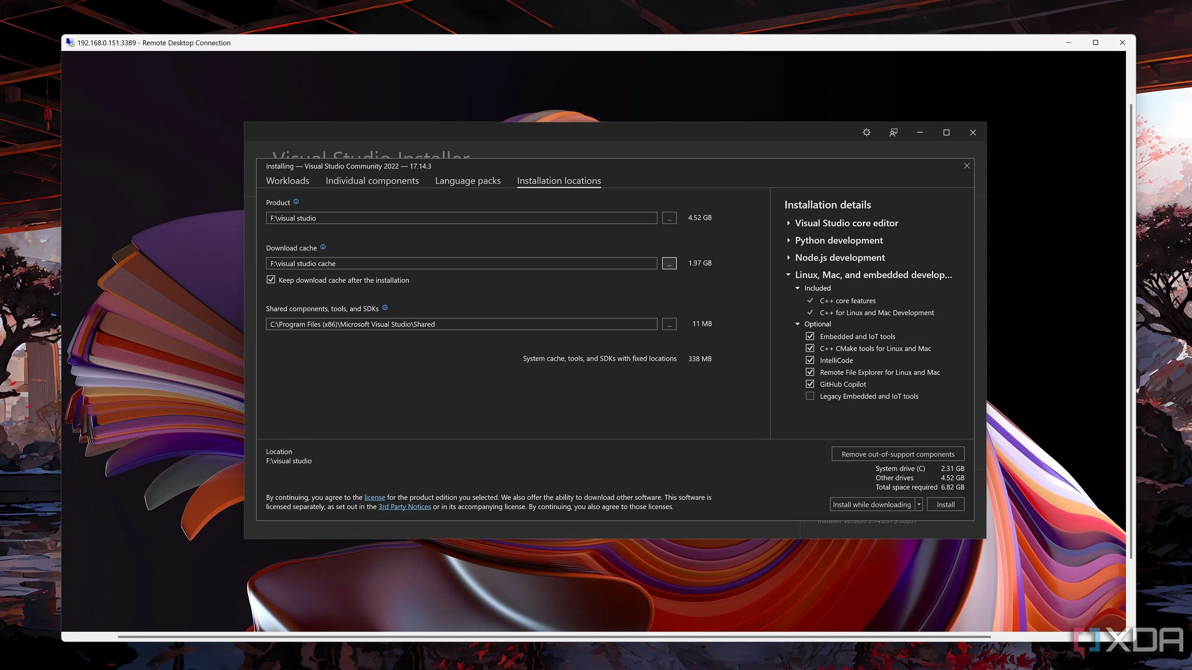 Môi trường phát triển Visual Studio được truy cập qua RDP