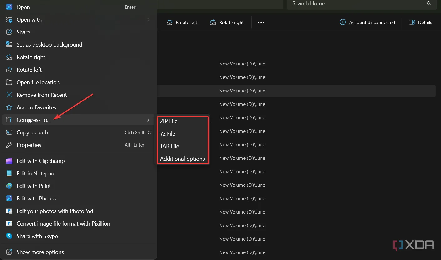 Nén tệp hoặc thư mục trong File Explorer trên Windows