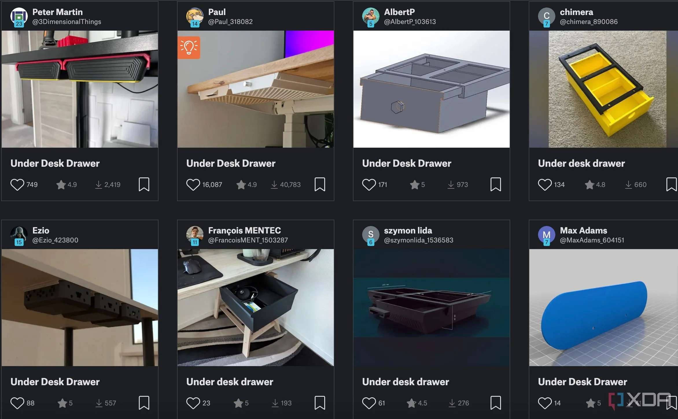 Ngăn kéo dưới gầm bàn được tạo ra bằng máy in 3D