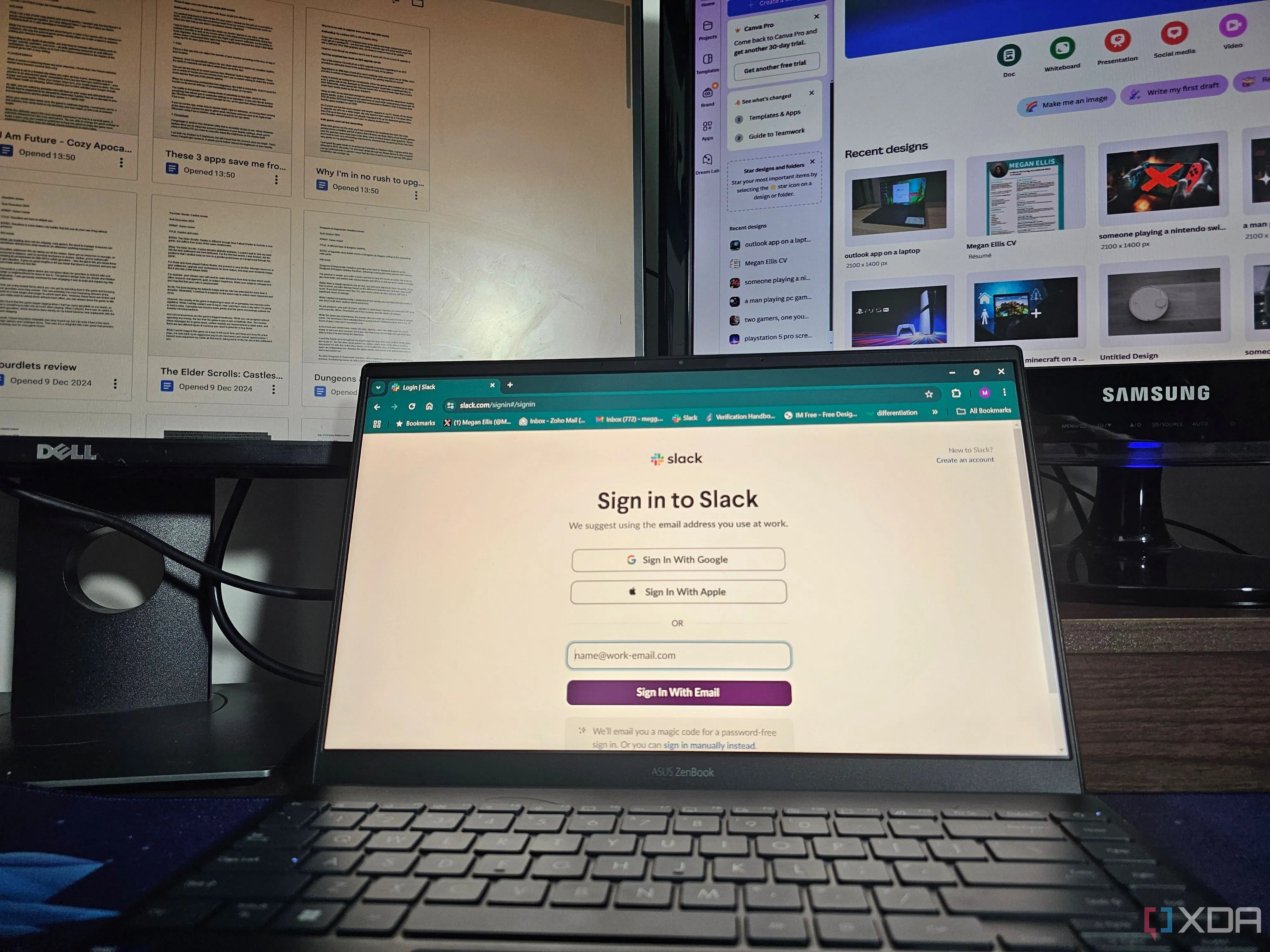 Nhiều màn hình hiển thị các ứng dụng web khác nhau giúp tập trung tối đa