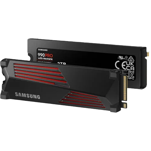 Ổ cứng Samsung 990 Pro với tản nhiệt, minh họa rõ nét