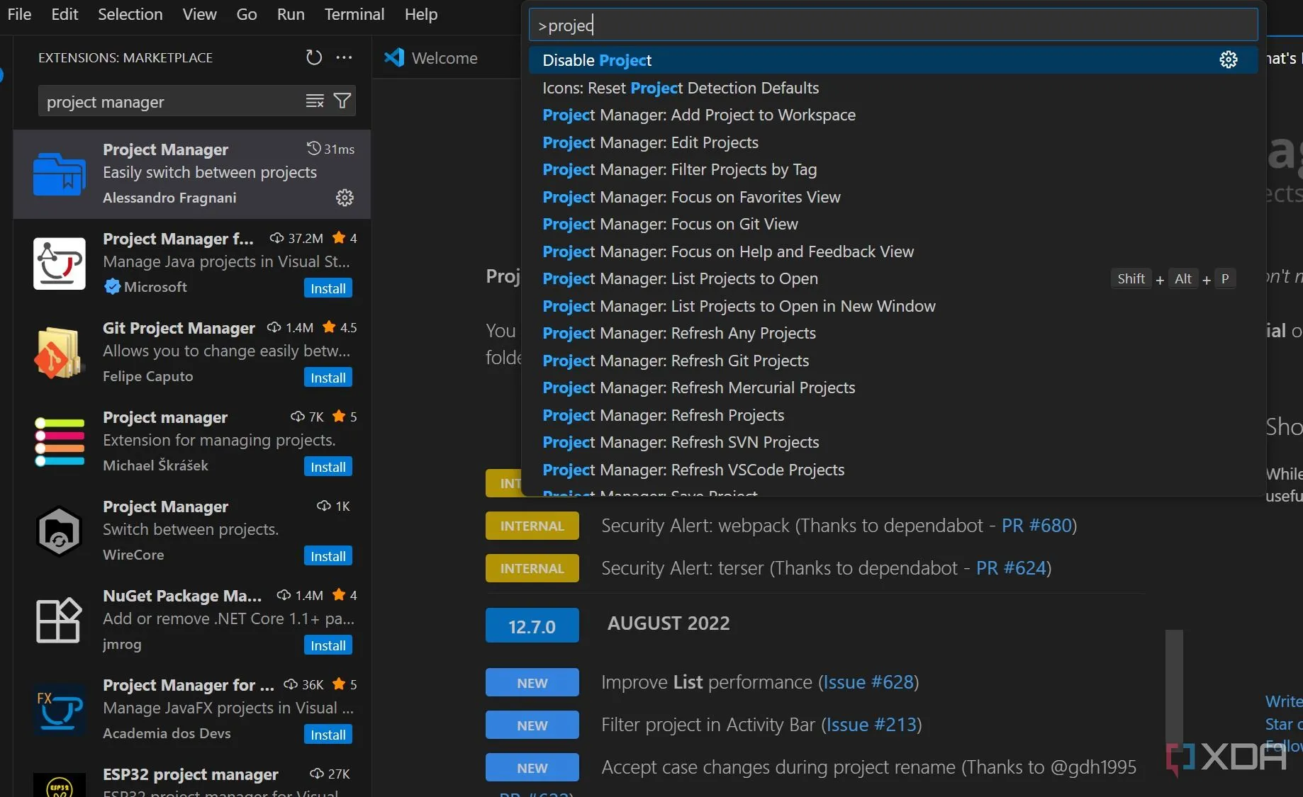 Quản lý nhiều dự án với tiện ích Project Manager trong VS Code