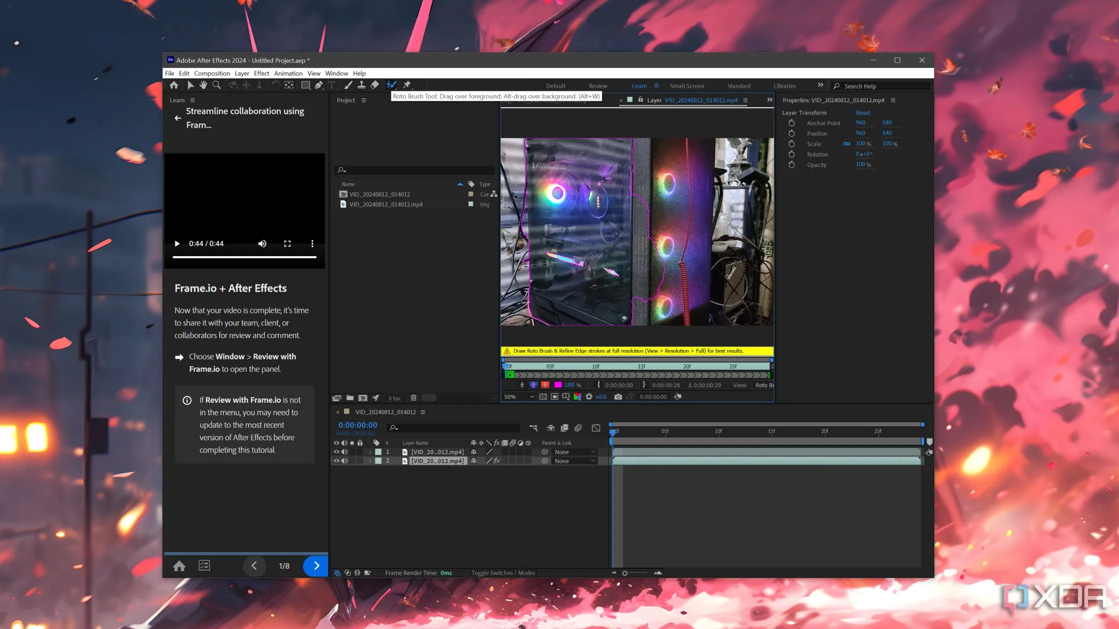 Roto Brush trong After Effects: Công cụ chỉnh sửa video chuyên nghiệp của Adobe