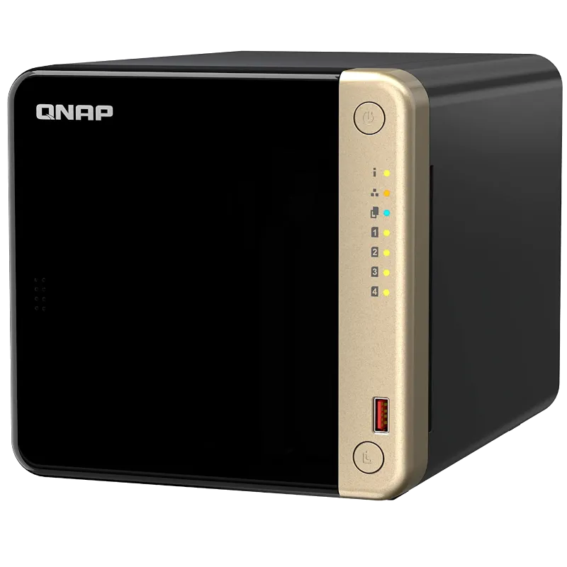 Sản phẩm QNAP TS-464 NAS với thiết kế hiện đại và 4 khay ổ đĩa