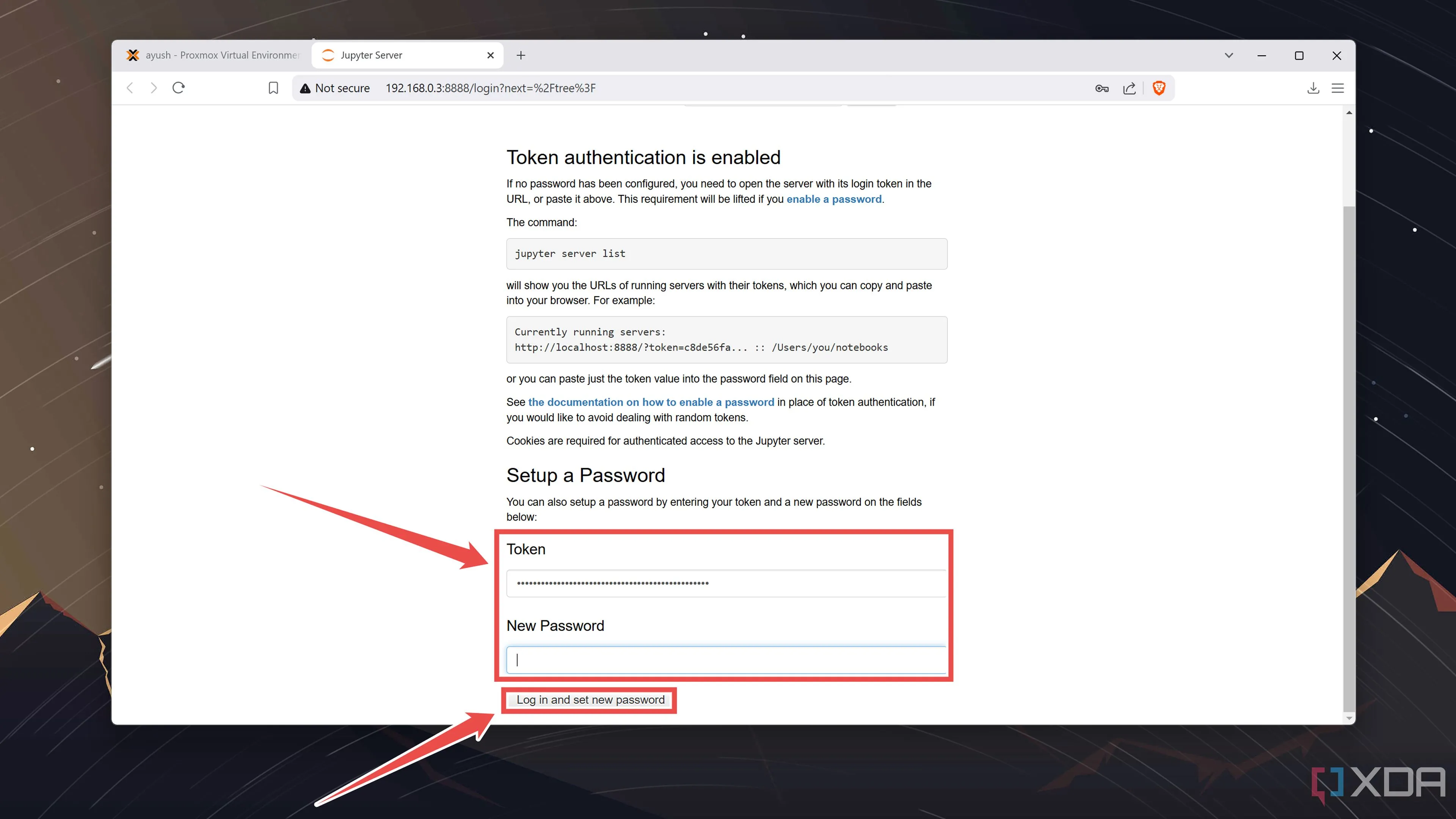 Sao chép token vào giao diện web của Jupyter Notebook