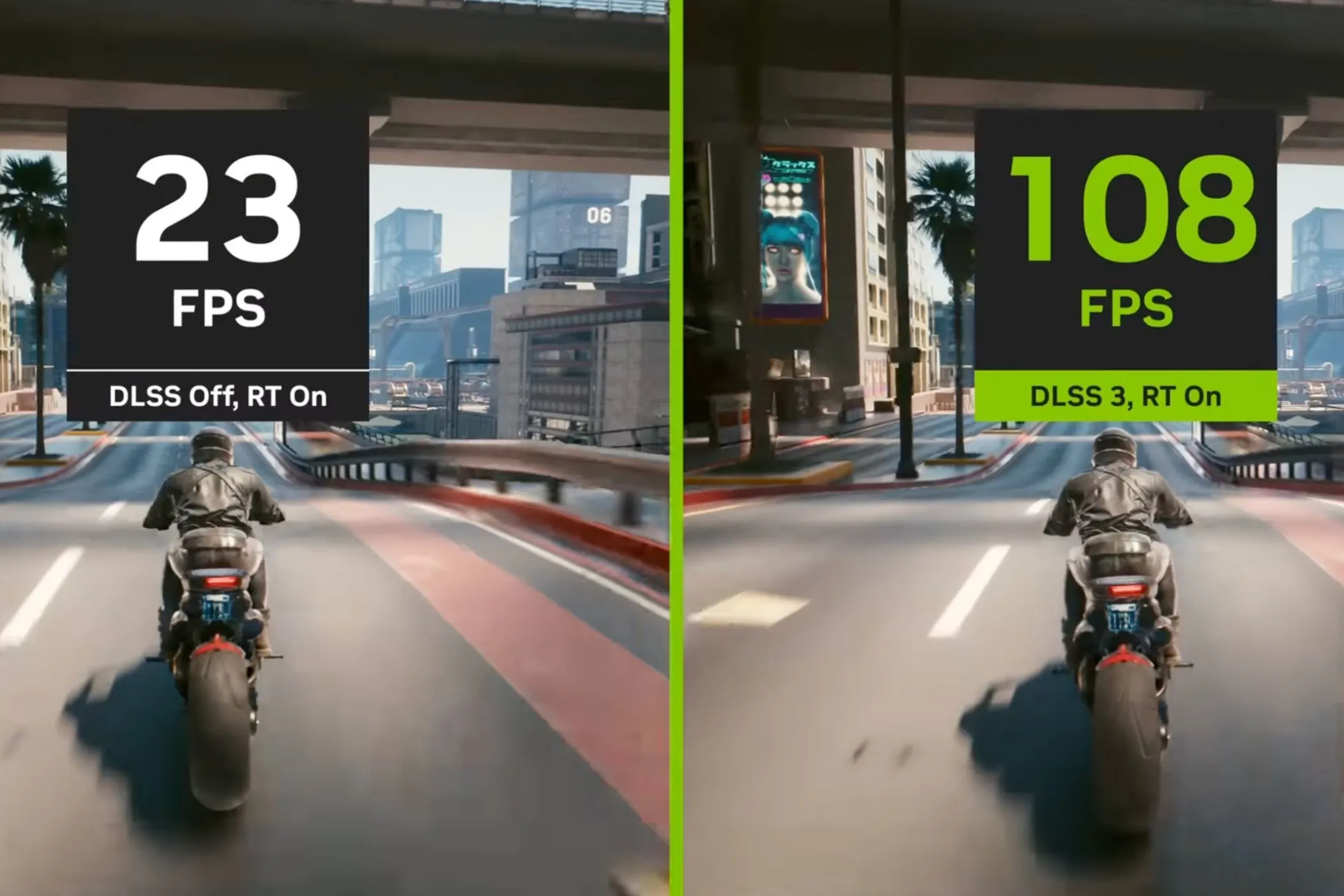So sánh chất lượng hình ảnh Cyberpunk 2077 khi bật và tắt công nghệ DLSS của Nvidia