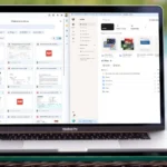 So sánh Google Drive và Dropbox trên màn hình MacBook Pro, minh họa giải pháp lưu trữ đám mây cho doanh nghiệp.