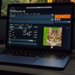 Stable Diffusion Web UI hoạt động trên MacBook Air M1, hiển thị hình ảnh mèo được tạo bởi AI