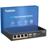 Switch mạng YuanLey 6 Port 2.5Gb với thiết kế nhỏ gọn và đèn báo trạng thái cổng