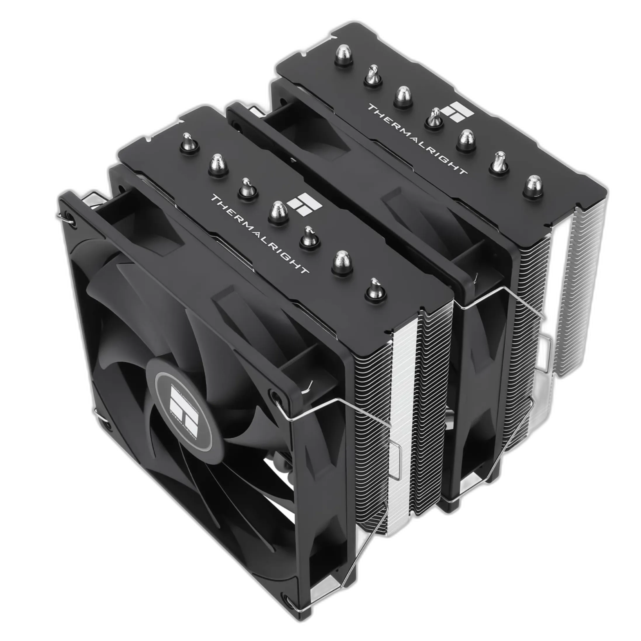 Tản nhiệt khí CPU Thermalright Phantom Spirit 120 SE với hai quạt tản nhiệt lớn, mang lại hiệu suất làm mát vượt trội cho máy tính.