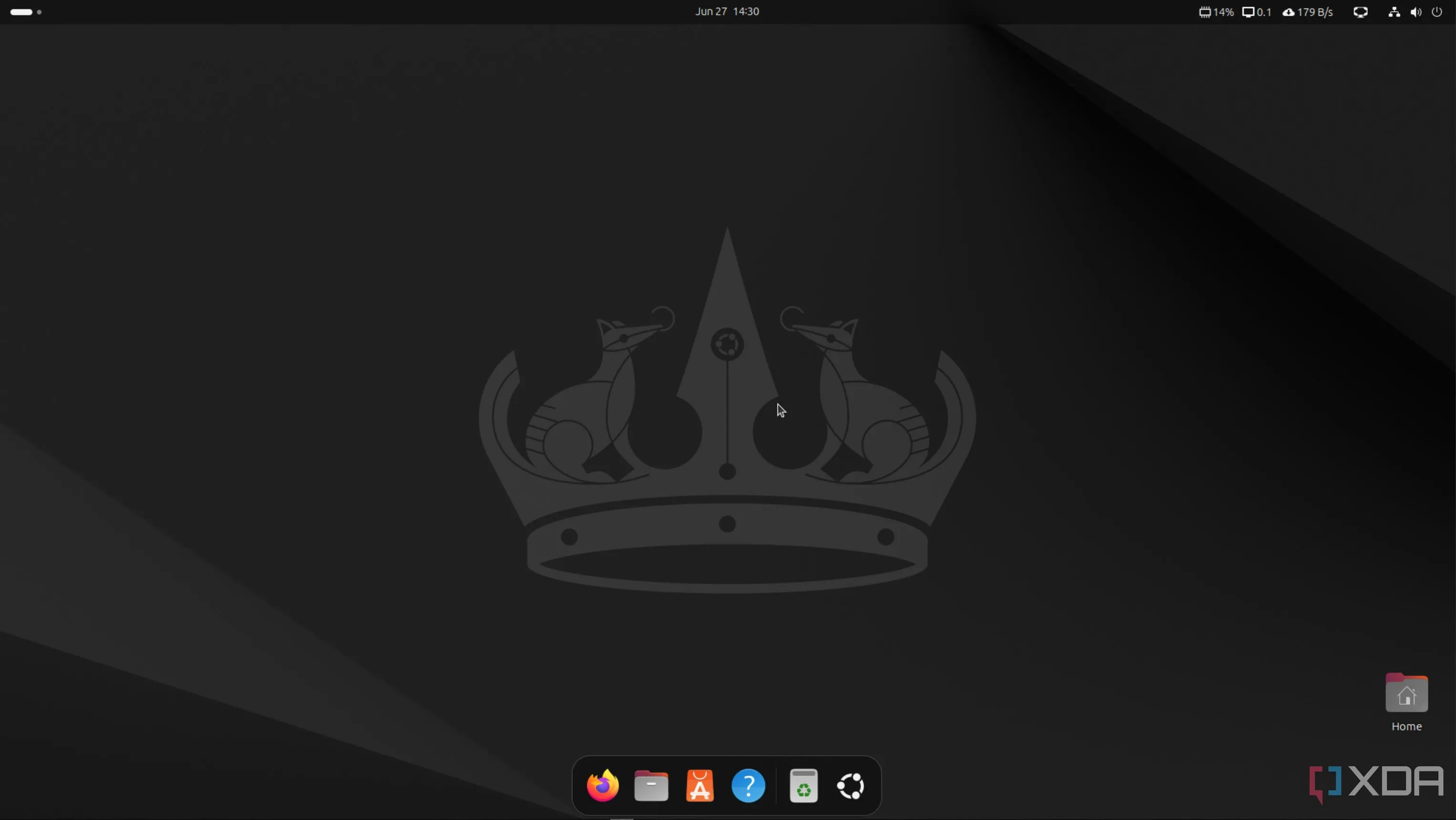 Thanh Dash to Dock được kích hoạt trên desktop Ubuntu GNOME