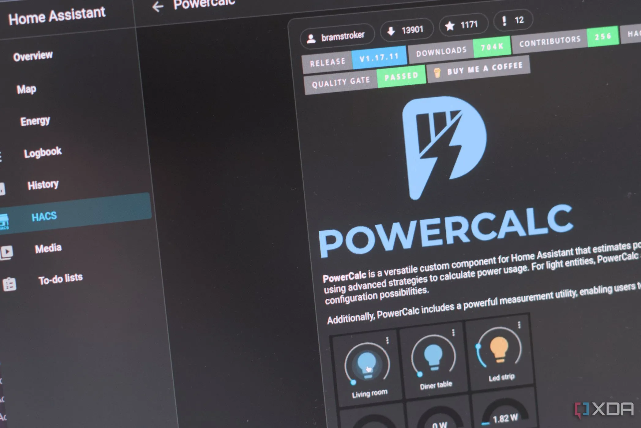 Theo dõi ước tính tiêu thụ điện với PowerCalc trong Home Assistant
