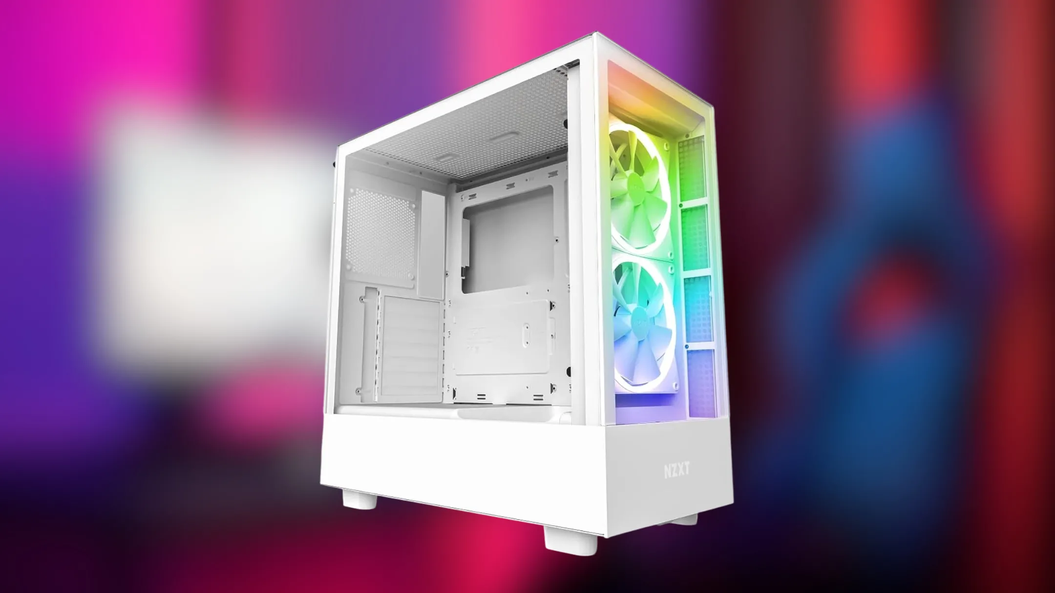 Thiết kế bên trong vỏ case NZXT H5 Elite hiển thị khả năng quản lý cáp và không gian lắp đặt linh kiện.