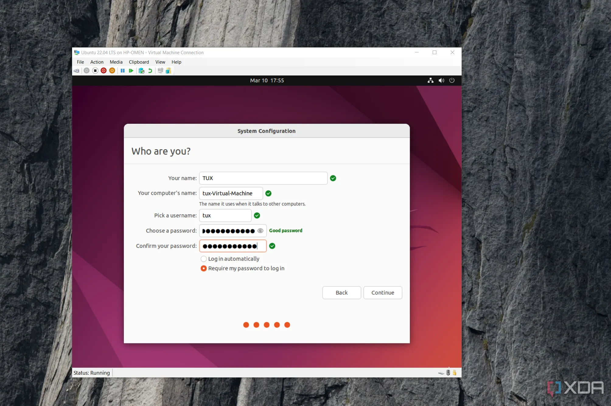 Thiết lập mật khẩu mạnh cho máy ảo Ubuntu trên Hyper-V