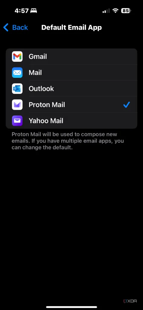 Thiết lập Proton Mail làm ứng dụng email mặc định trên iPhone, hoàn tất quá trình chuyển đổi