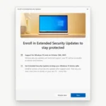 Thông báo và hướng dẫn đăng ký chương trình ESU trên Windows 10 từ Microsoft