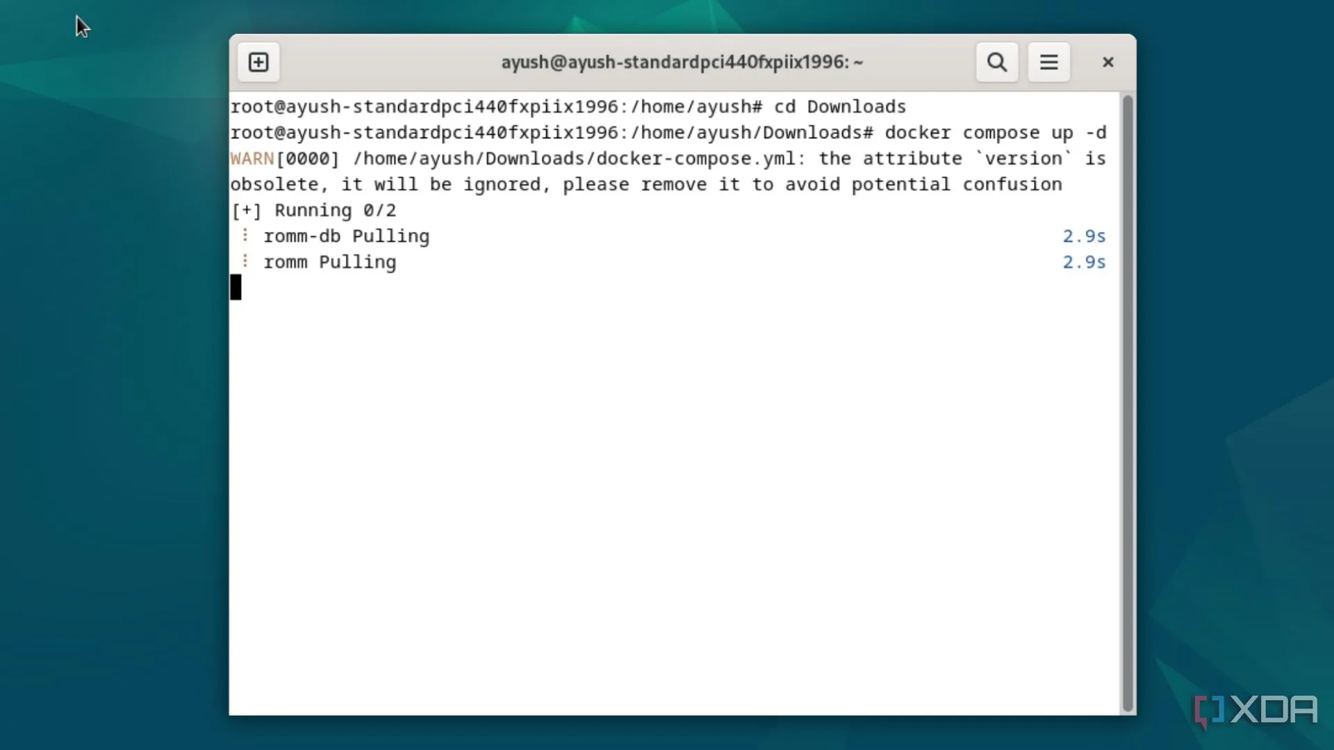 Thực thi lệnh docker-compose up để khởi tạo môi trường làm việc tức thì trên Windows