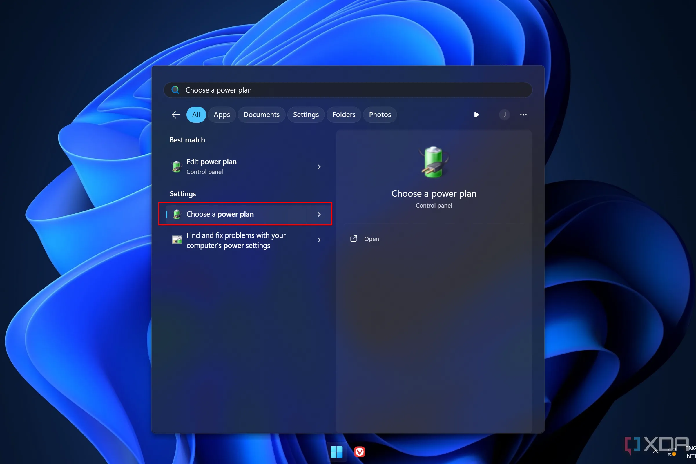Tìm kiếm cài đặt tùy chọn nguồn điện trên Windows để điều chỉnh hiệu năng laptop