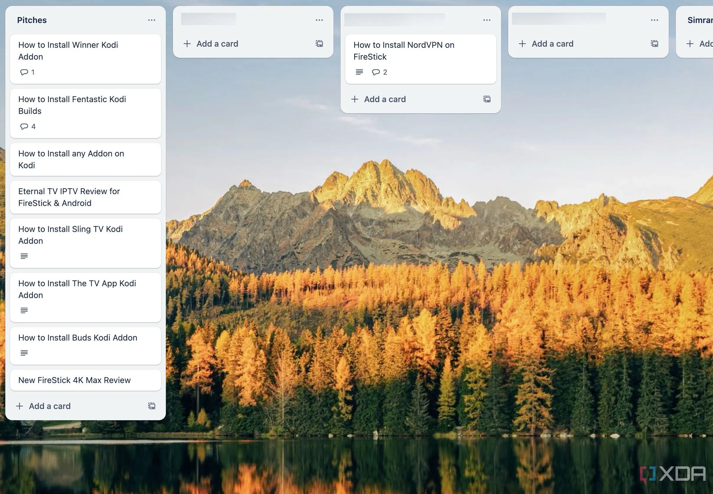 Tổng quan các bảng Trello với hình nền đẹp mắt và thẻ công việc