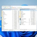 Total Commander trên Windows 11 với giao diện hai bảng quản lý tệp tin