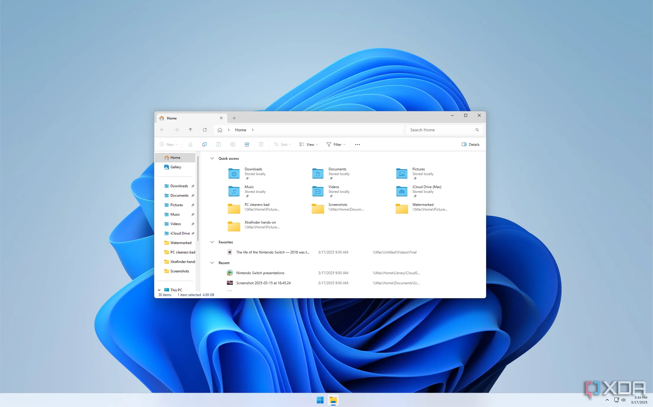 Trang chủ mới của File Explorer trên Windows 11