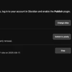 Trang quản lý Obsidian Publish giúp bạn dễ dàng xuất bản nội dung mà không cần code.