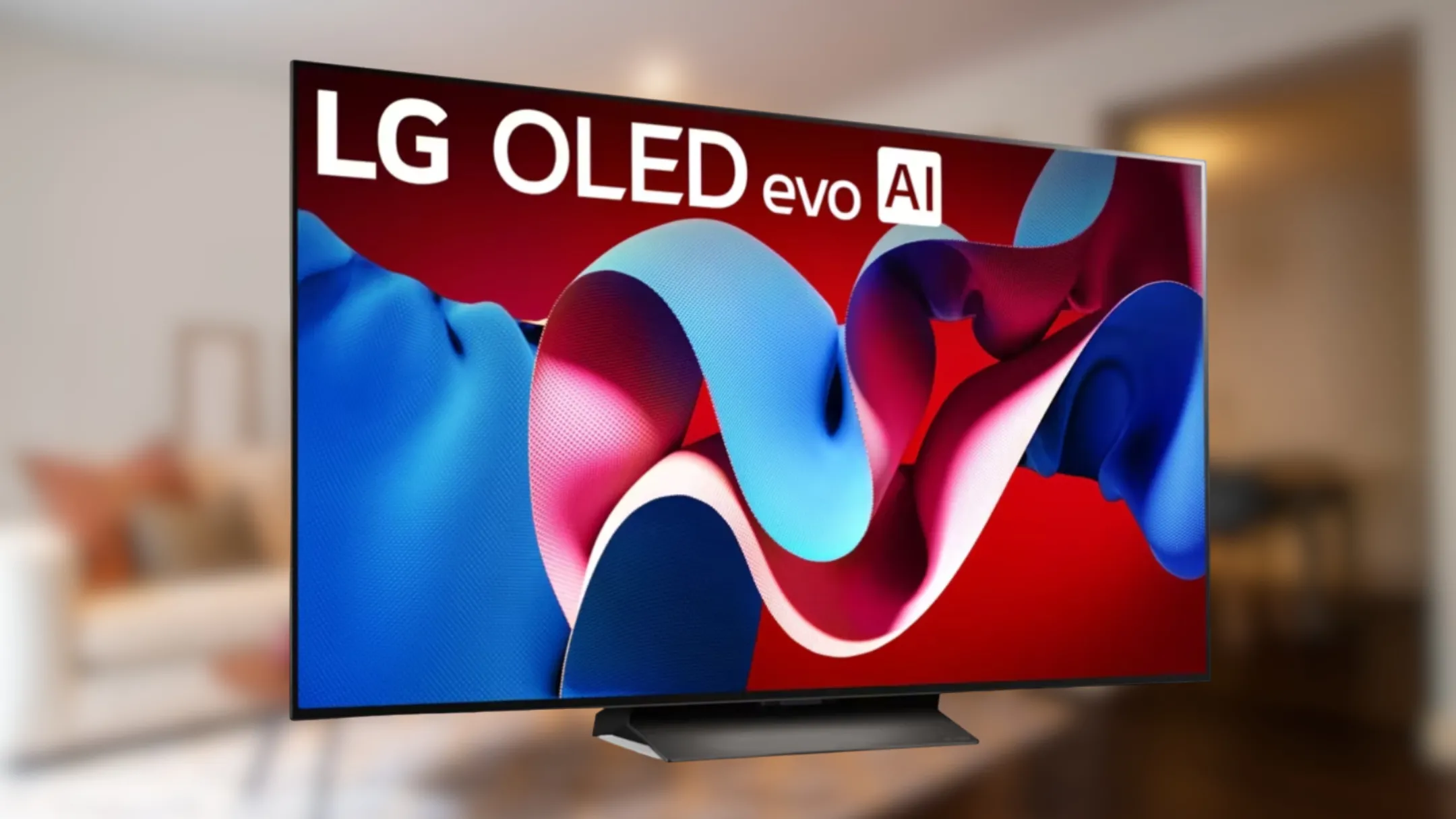 TV LG C4 OLED evo 65 inch đặt trong phòng khách, nâng tầm không gian sống