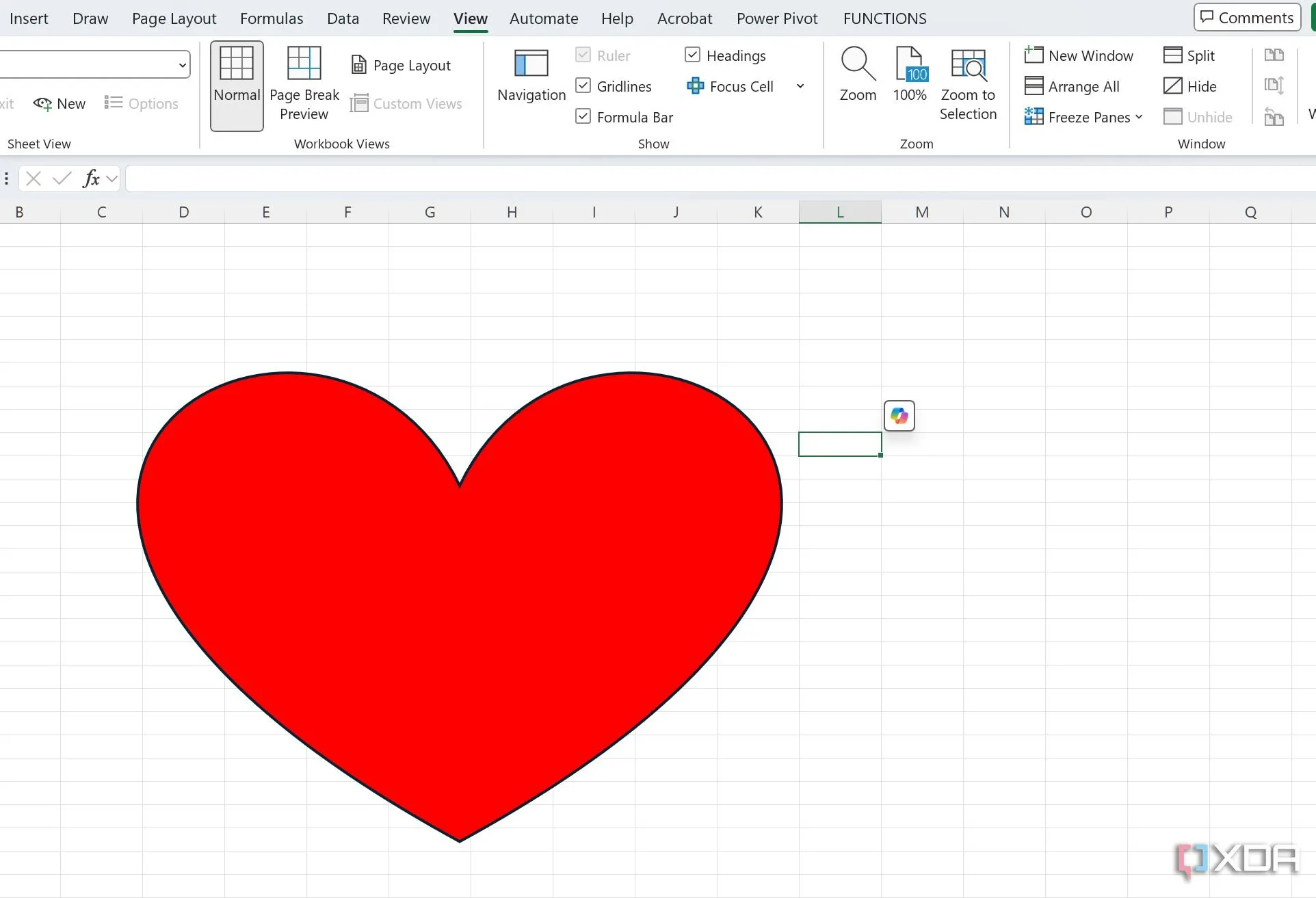Vẽ hình trái tim trong Excel để tạo lời cầu hôn lãng mạn